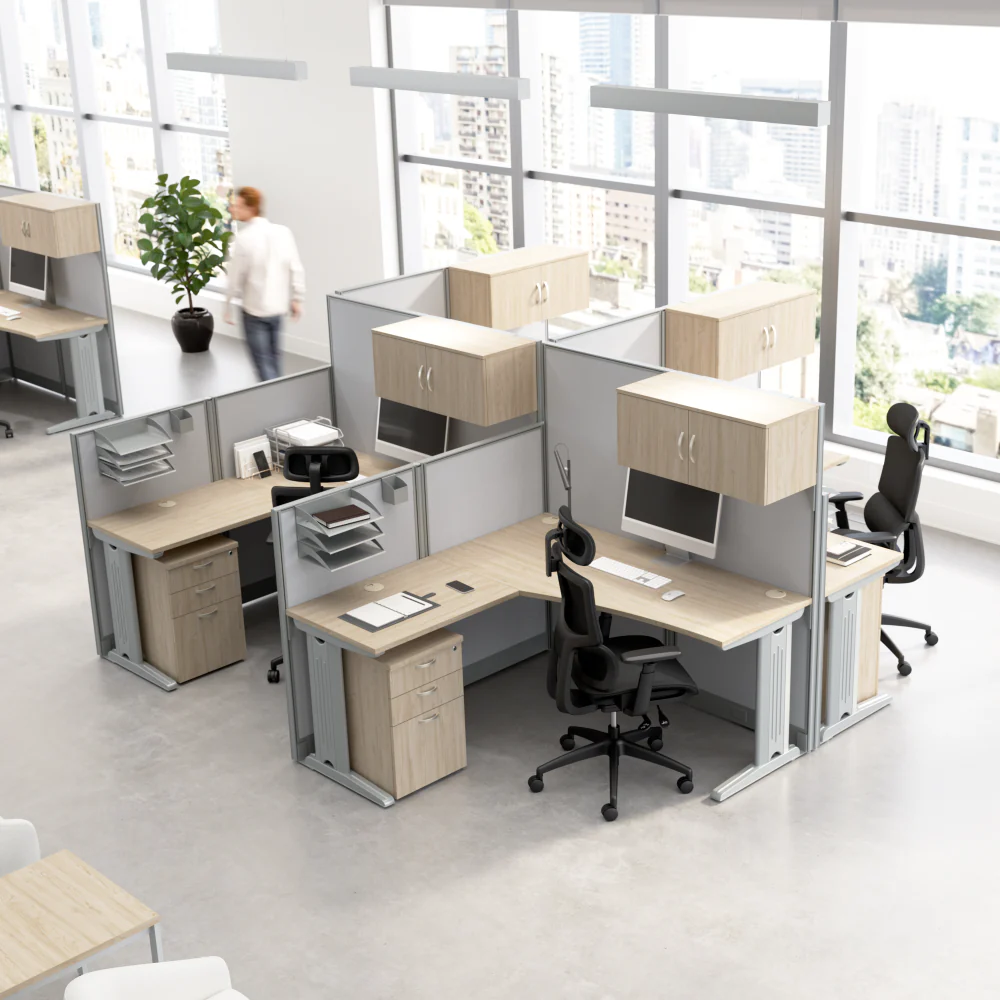 Office in an Hour 65-inch L Shaped Cubicle Desk - Image 3