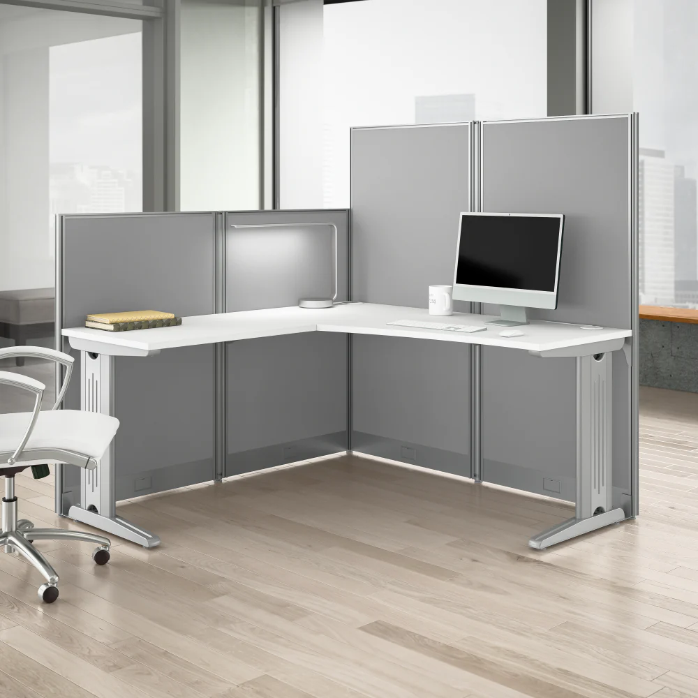 Office in an Hour 65-inch L Shaped Cubicle Desk - Image 9