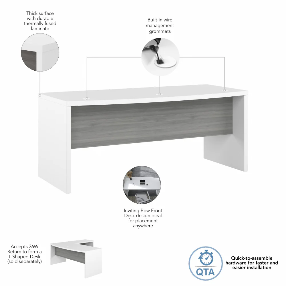 Echo 72W Bow Front Desk - Image 14
