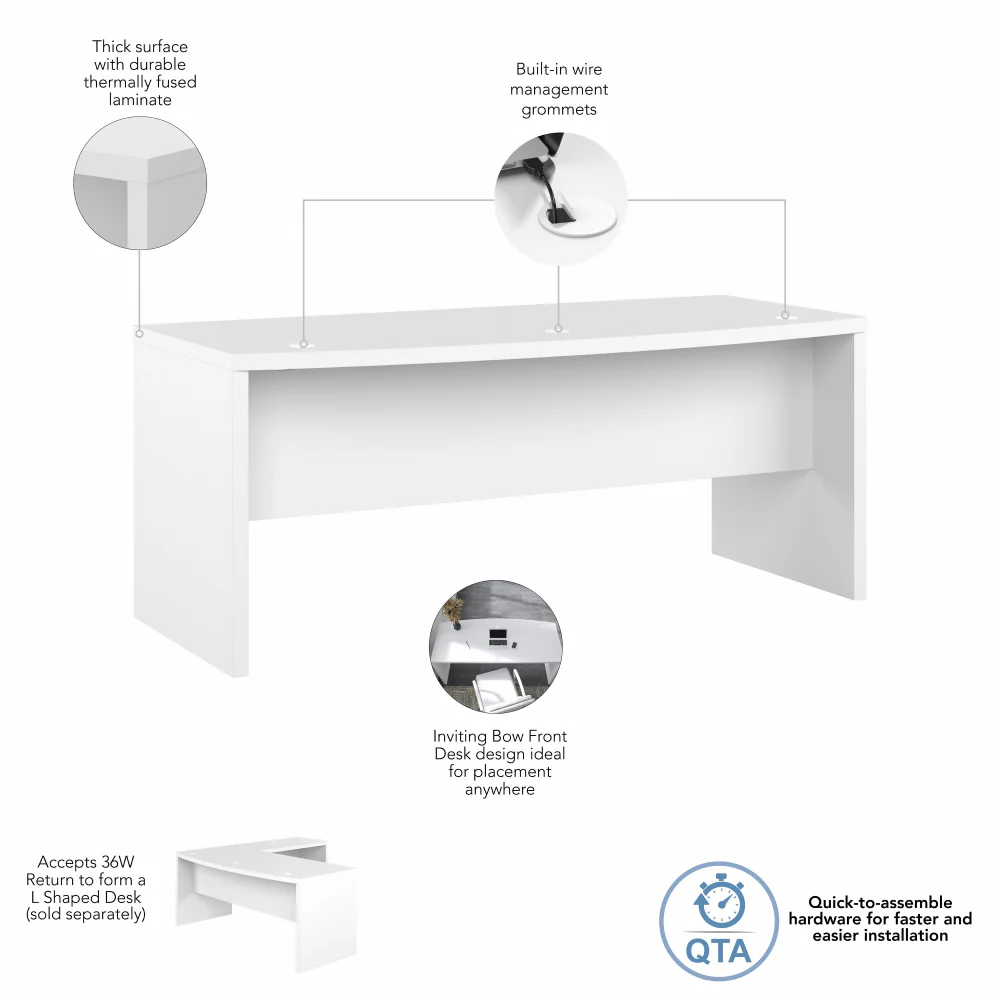 Echo 72W Bow Front Desk - Image 21