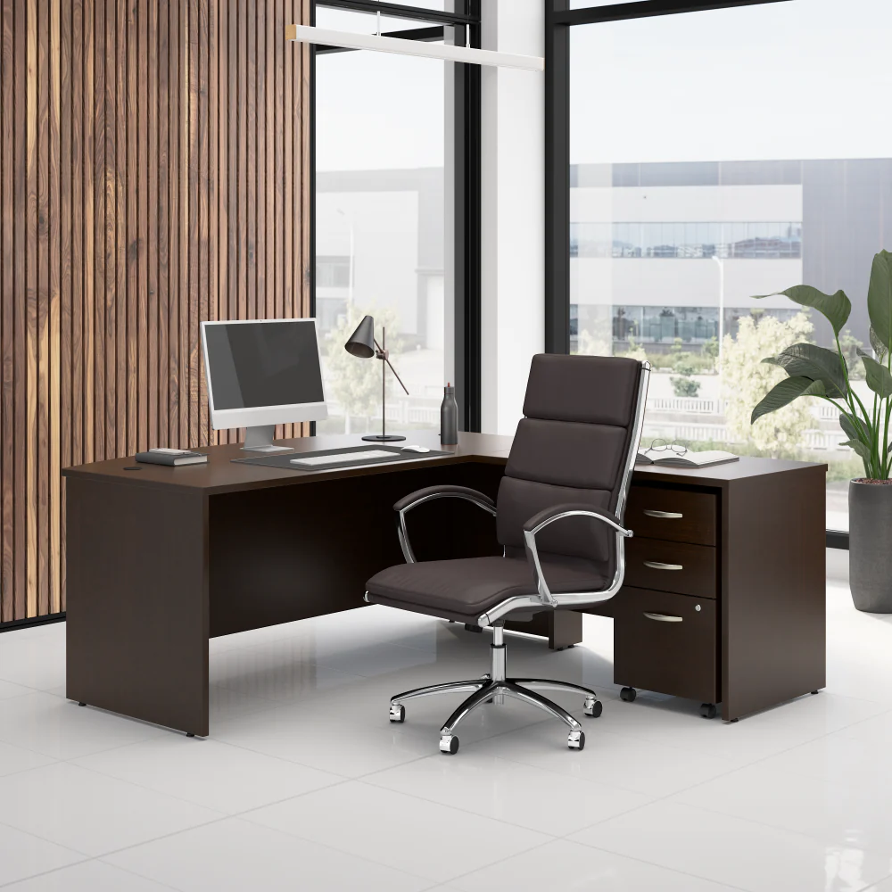 Series C 72W Bow Front L Shaped Desk with 42W Return and Mobile File Cabinet - Image 3