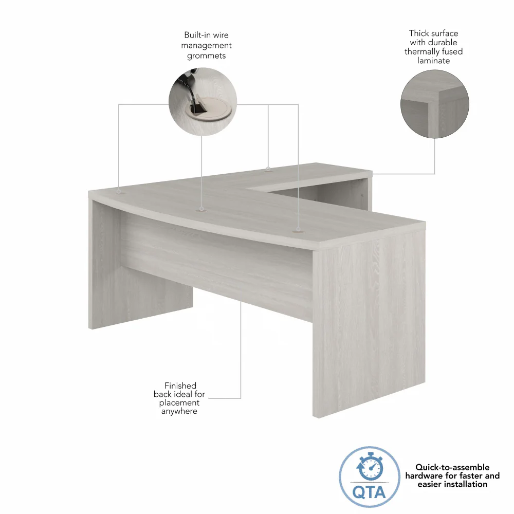 Echo 72W Bow Front L Shaped Desk - Image 30