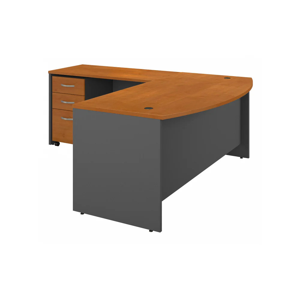 Series C 72W Bow Front L Shaped Desk with 48W Return and Mobile File Cabinet - Image 3