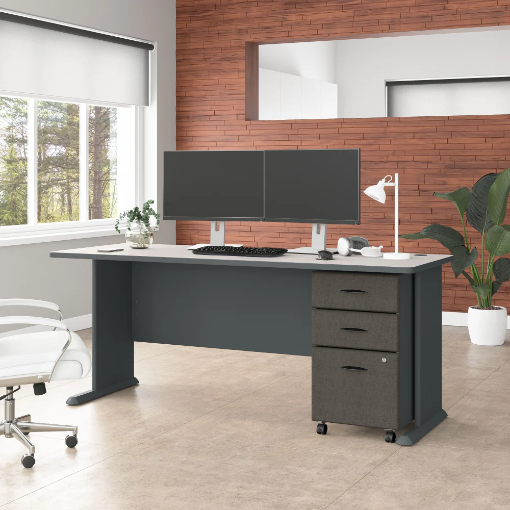 Series A 72W Desk with Mobile File Cabinet - Image 14