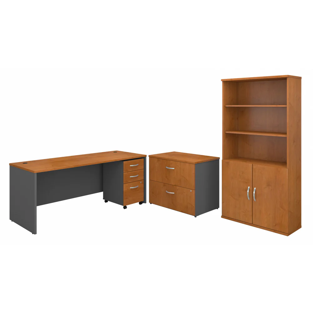 Series C 72W Office Desk with Bookcase and File Cabinets - Image 16