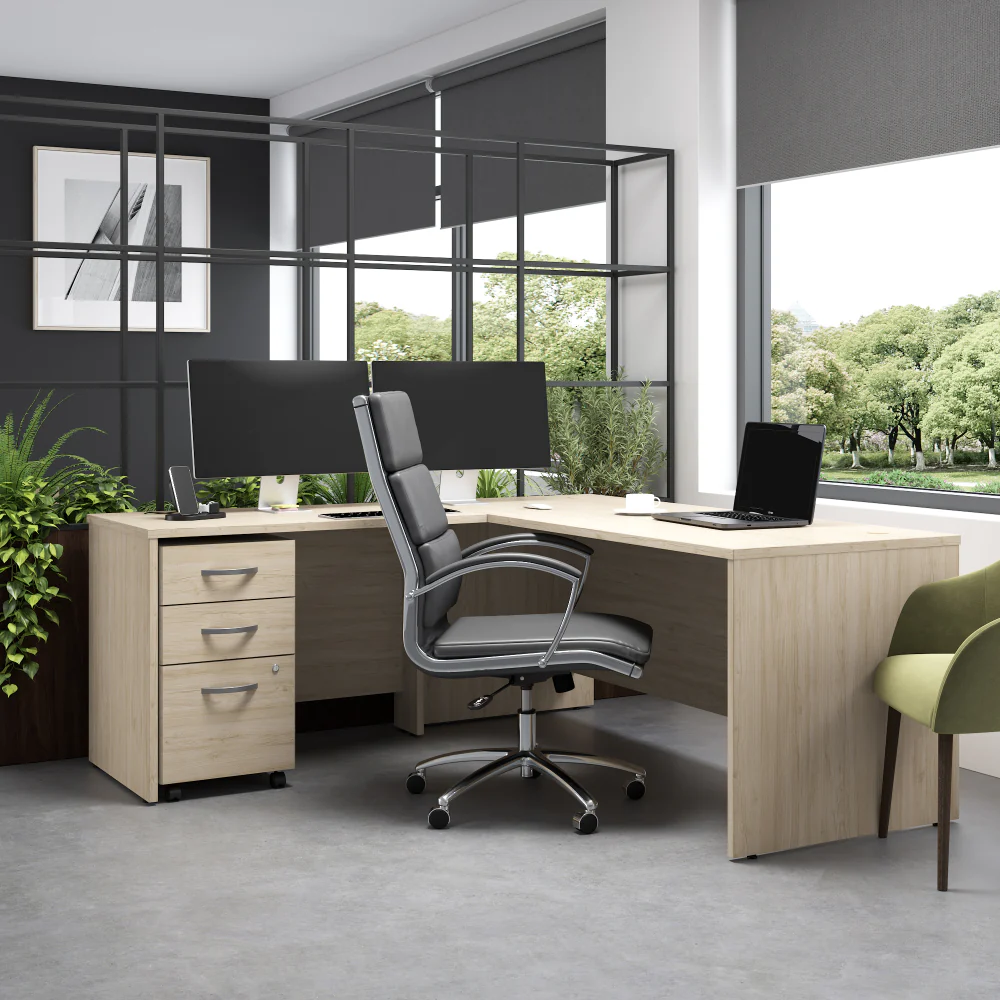 Studio C 72W x 30D L Shaped Desk with Mobile File Cabinet and 42W Return - Image 27