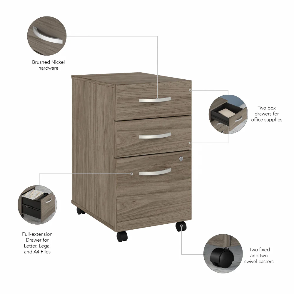 Studio C 72W x 30D L Shaped Desk with Mobile File Cabinet and 42W Return - Image 7