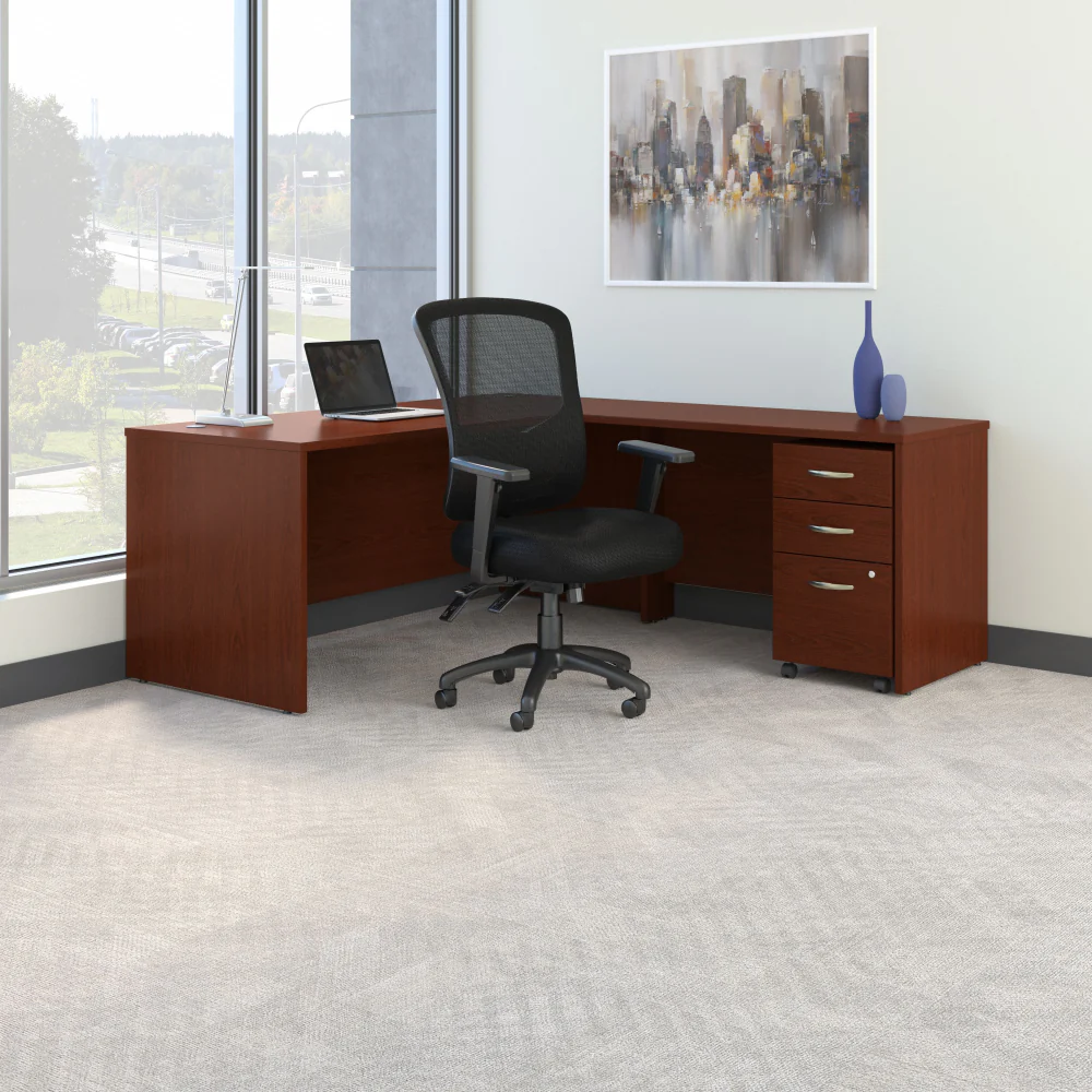 Series C 72W L Shaped Desk with Mobile File Cabinet and High Back Multifunction Office Chair - Image 16