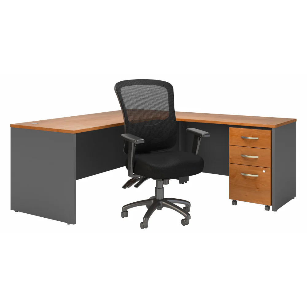Series C 72W L Shaped Desk with Mobile File Cabinet and High Back Multifunction Office Chair - Image 8