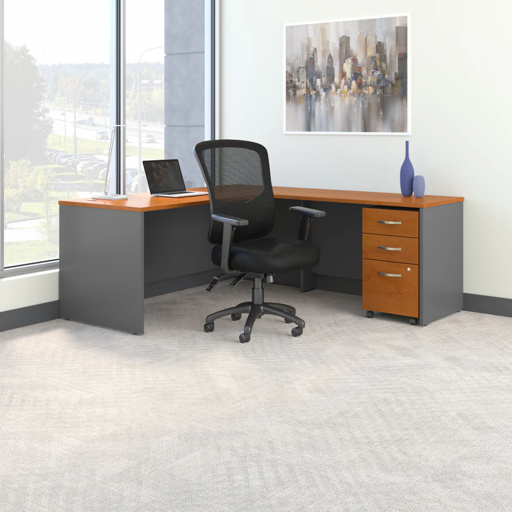 Series C 72W L Shaped Desk with Mobile File Cabinet and High Back Multifunction Office Chair - Image 9