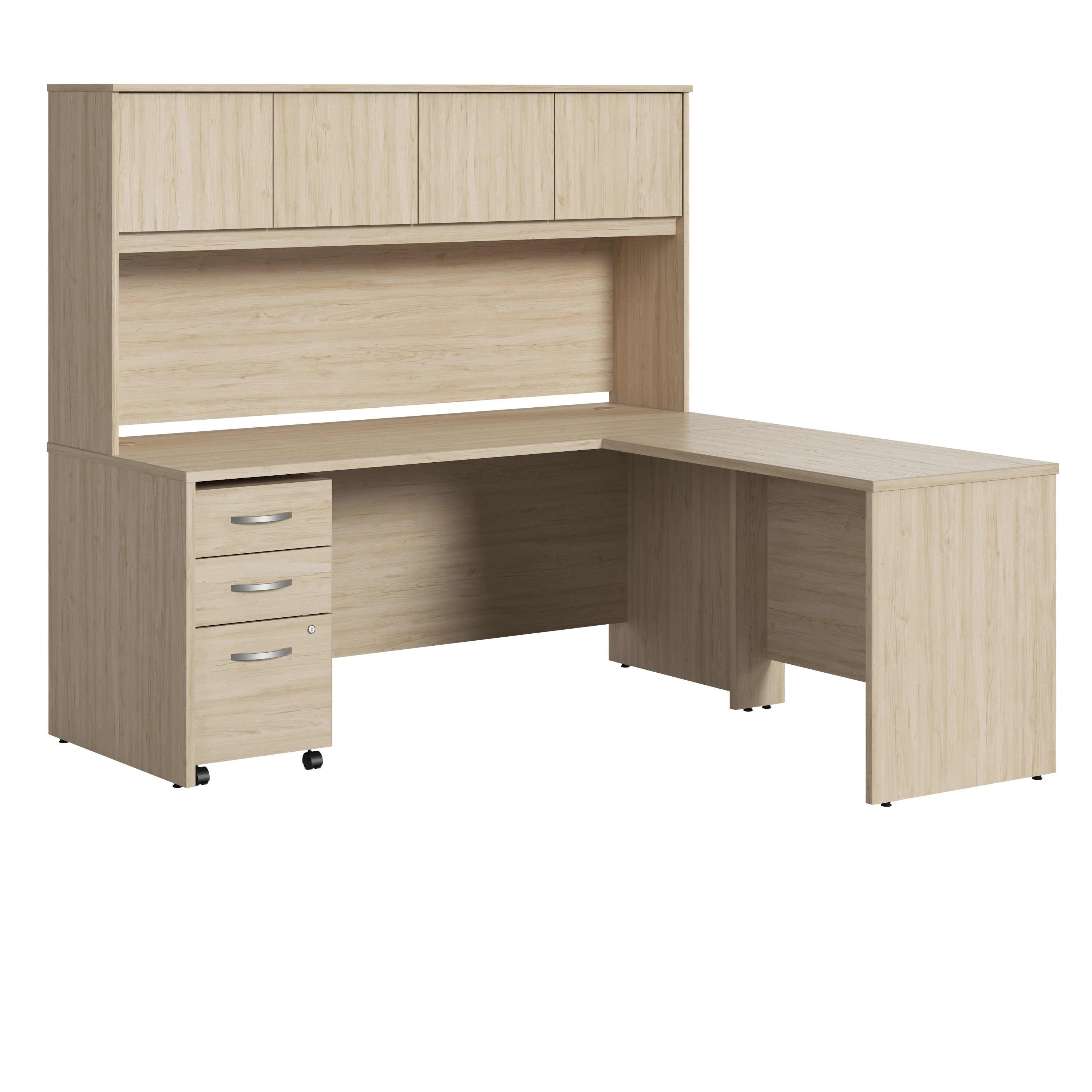 Studio C 72W x 30D L Shaped Desk with Hutch, Mobile File Cabinet and 42W Return - Image 22
