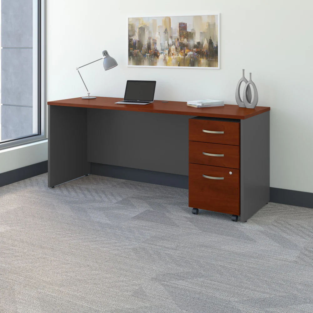 Series C 72W x 24D Office Desk with Mobile File Cabinet - Image 2