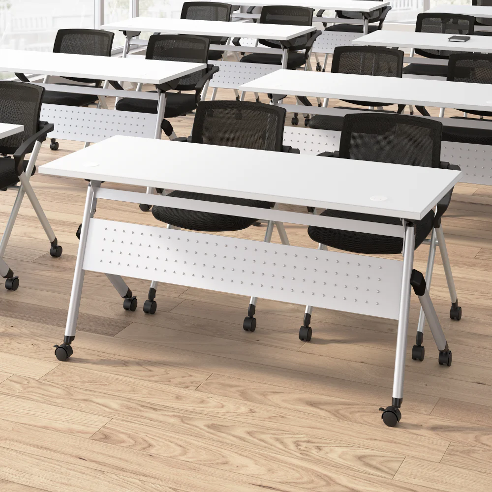 Envision 72W Training Table with Powered Grommets and 2 Chairs with Arms - Image 10