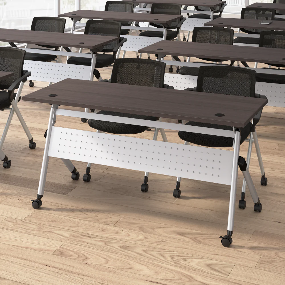 Envision 72W Training Table with Powered Grommets and 2 Chairs with Arms - Image 4