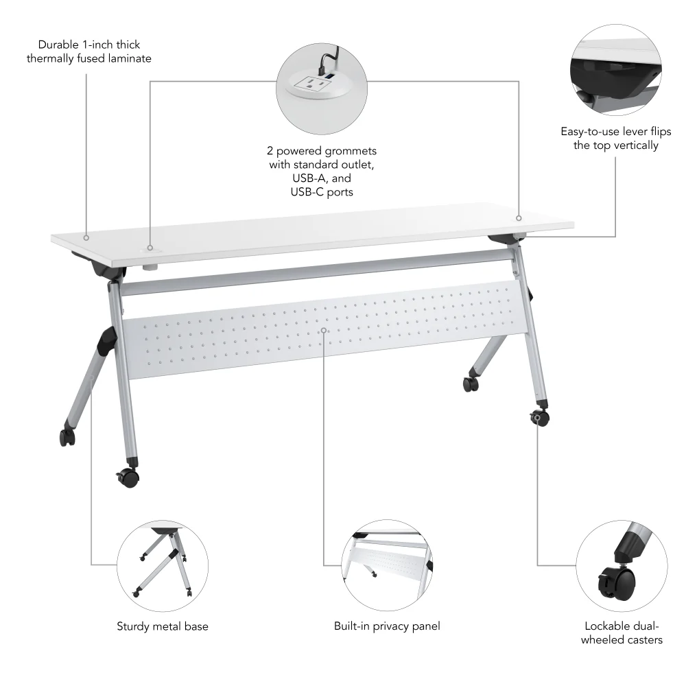 Envision 72W Folding Training Table with Powered Grommets - Image 12