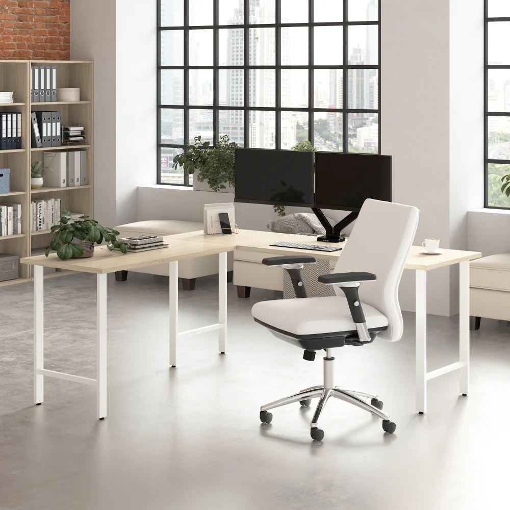 Hustle 72W x 24D L Shaped Computer Desk with Metal Legs - Image 9