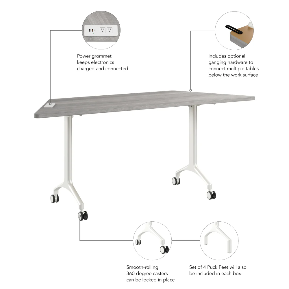 Synergy 72-inch Trapezoid Modular Office Conference Table - Image 7