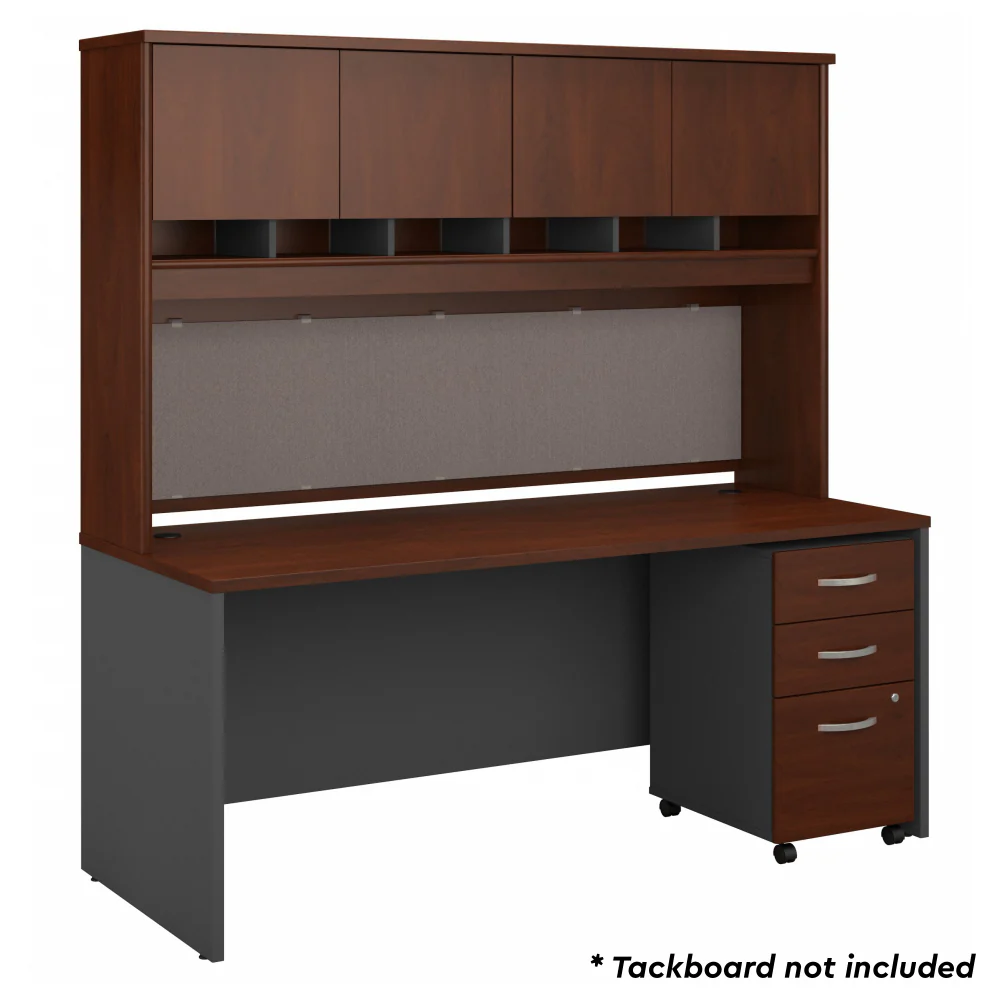 Series C 72W x 30D Office Desk with Hutch and Mobile File Cabinet - Image 3