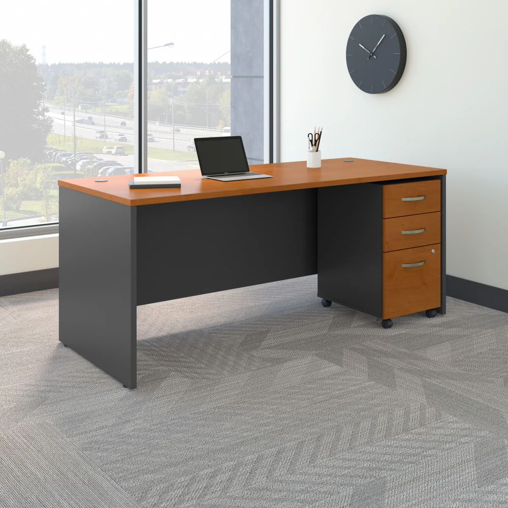 Series C 72W x 30D Office Desk with Mobile File Cabinet - Image 2