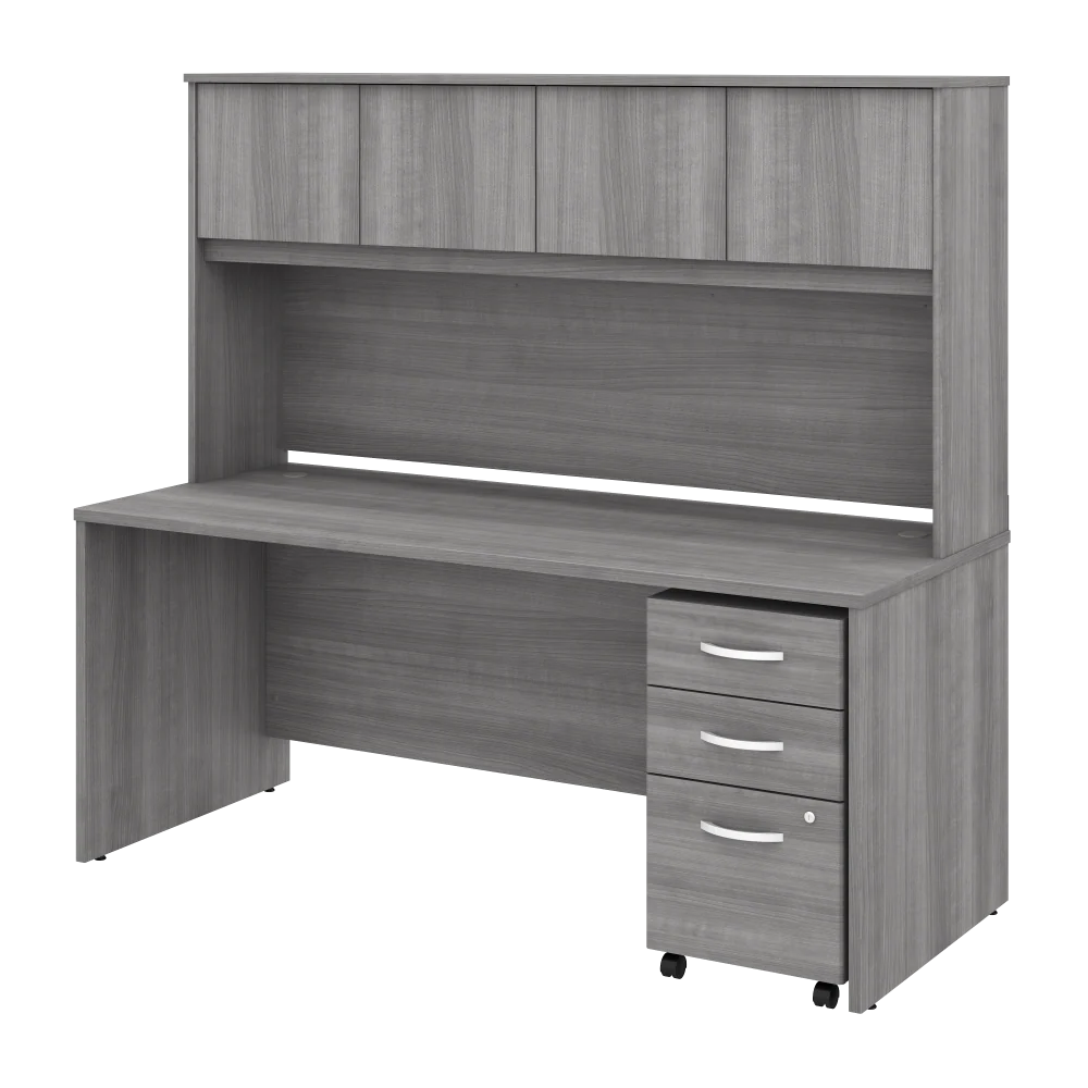 Studio C 72W x 30D Office Desk with Hutch and Mobile File Cabinet - Image 12