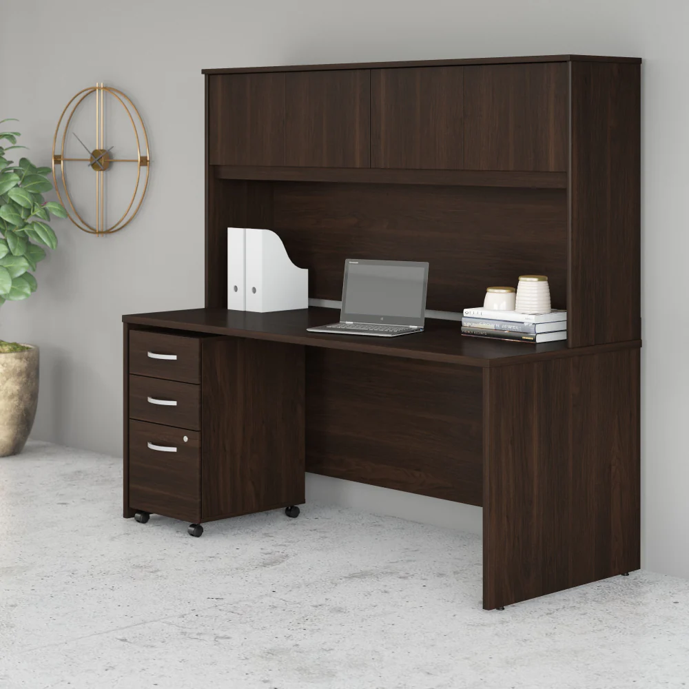 Studio C 72W x 30D Office Desk with Hutch and Mobile File Cabinet - Image 18