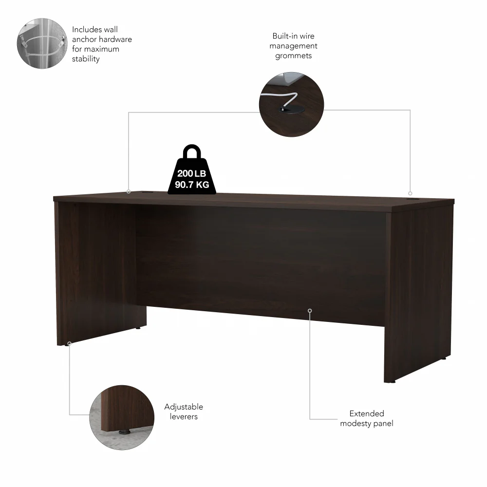 Studio C 72W x 30D Office Desk with Hutch and Mobile File Cabinet - Image 22