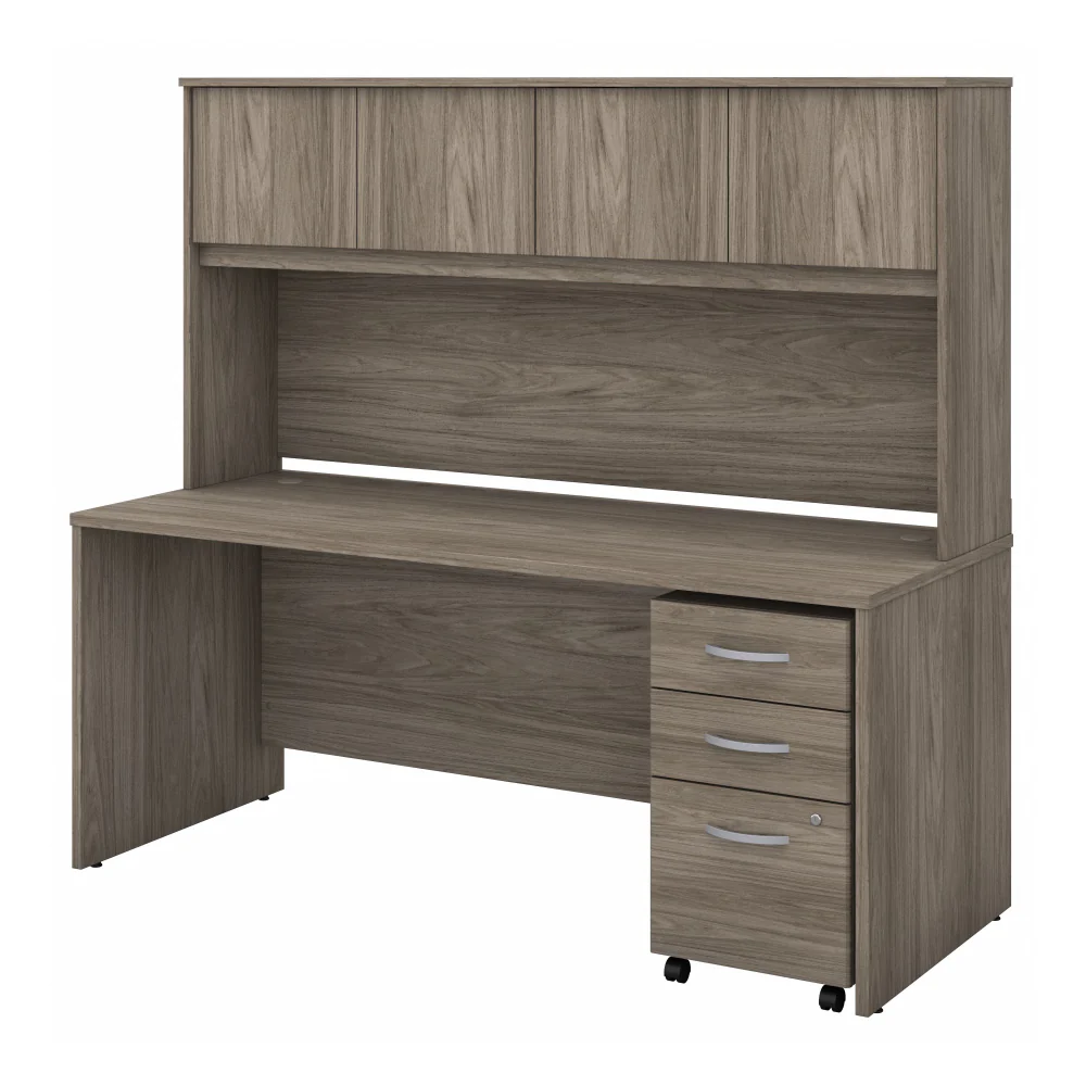 Studio C 72W x 30D Office Desk with Hutch and Mobile File Cabinet - Image 24