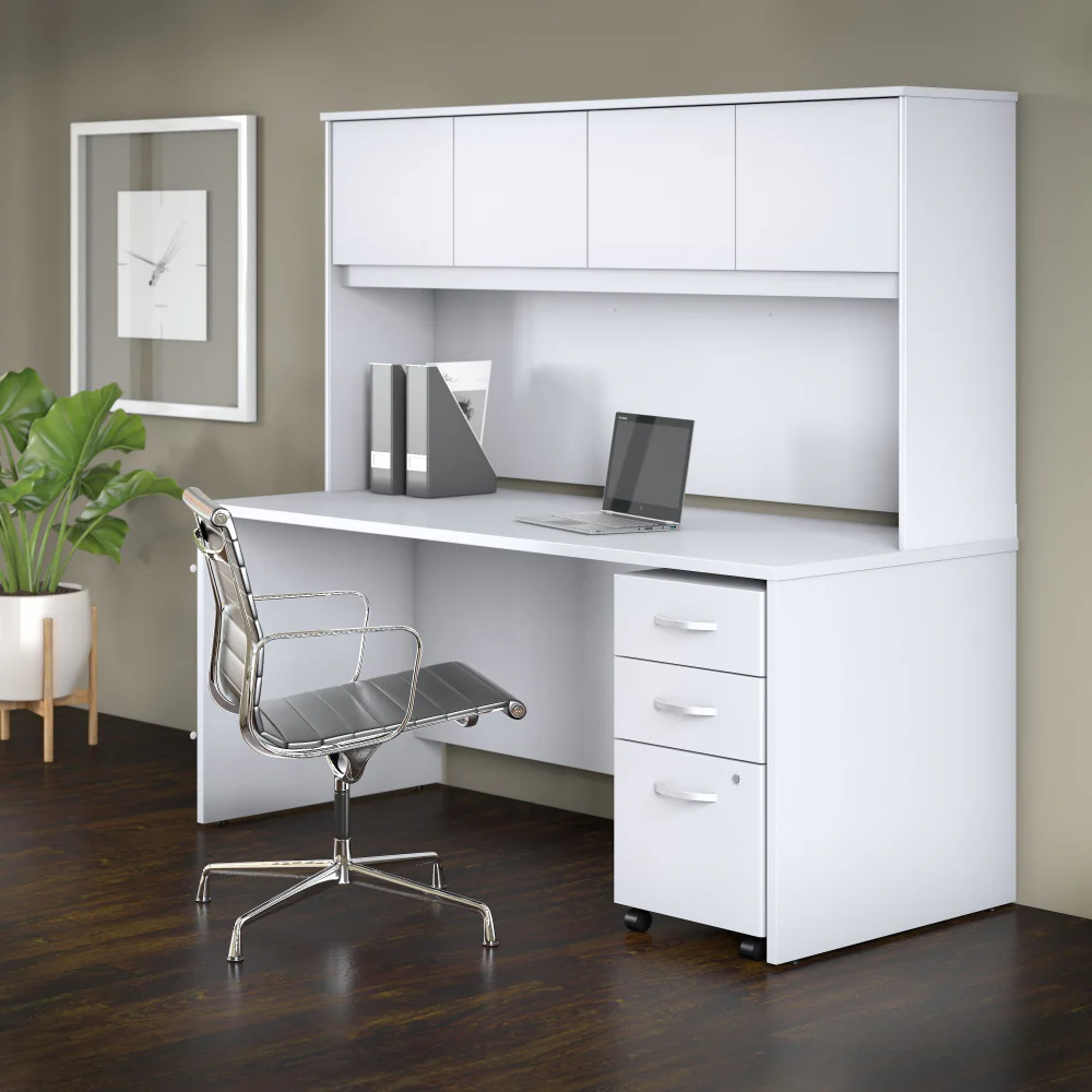 Studio C 72W x 30D Office Desk with Hutch and Mobile File Cabinet - Image 8
