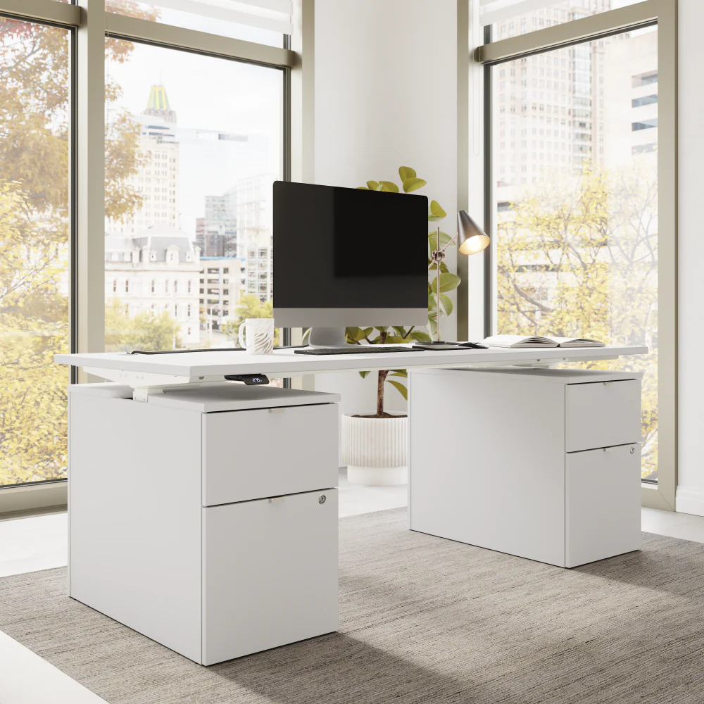 Stratus 72W x 30D Electric Height Adjustable Standing Desk with Drawers - Image 10