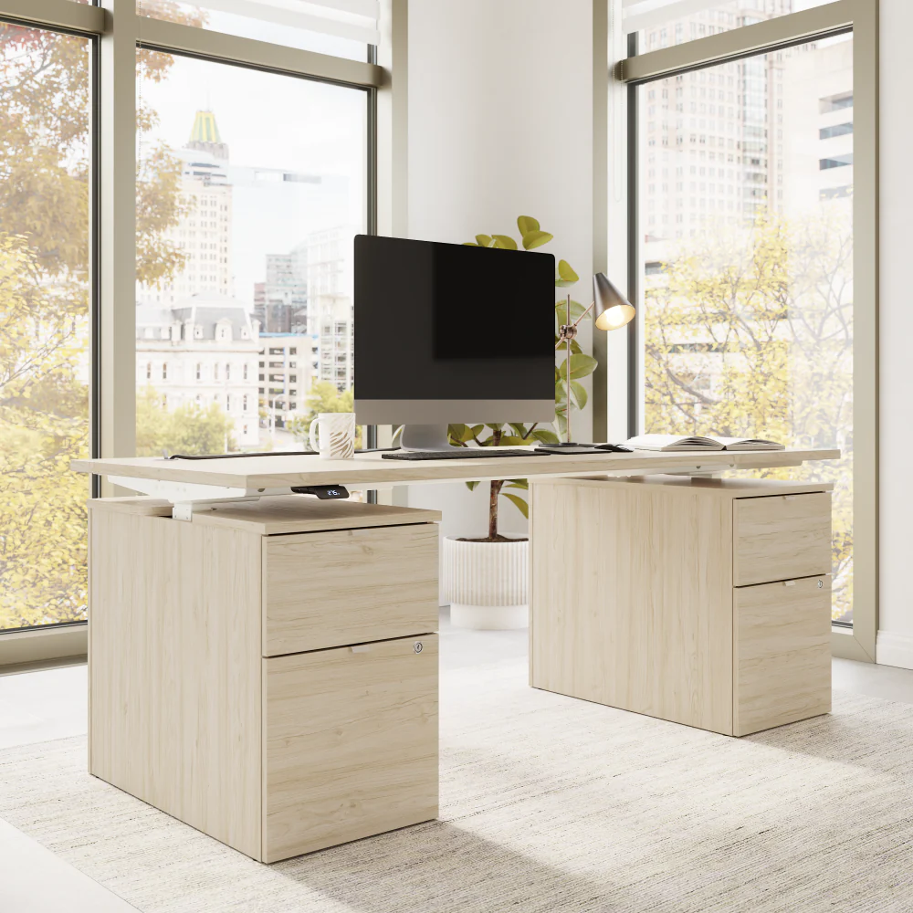 Stratus 72W x 30D Electric Height Adjustable Standing Desk with Drawers - Image 17