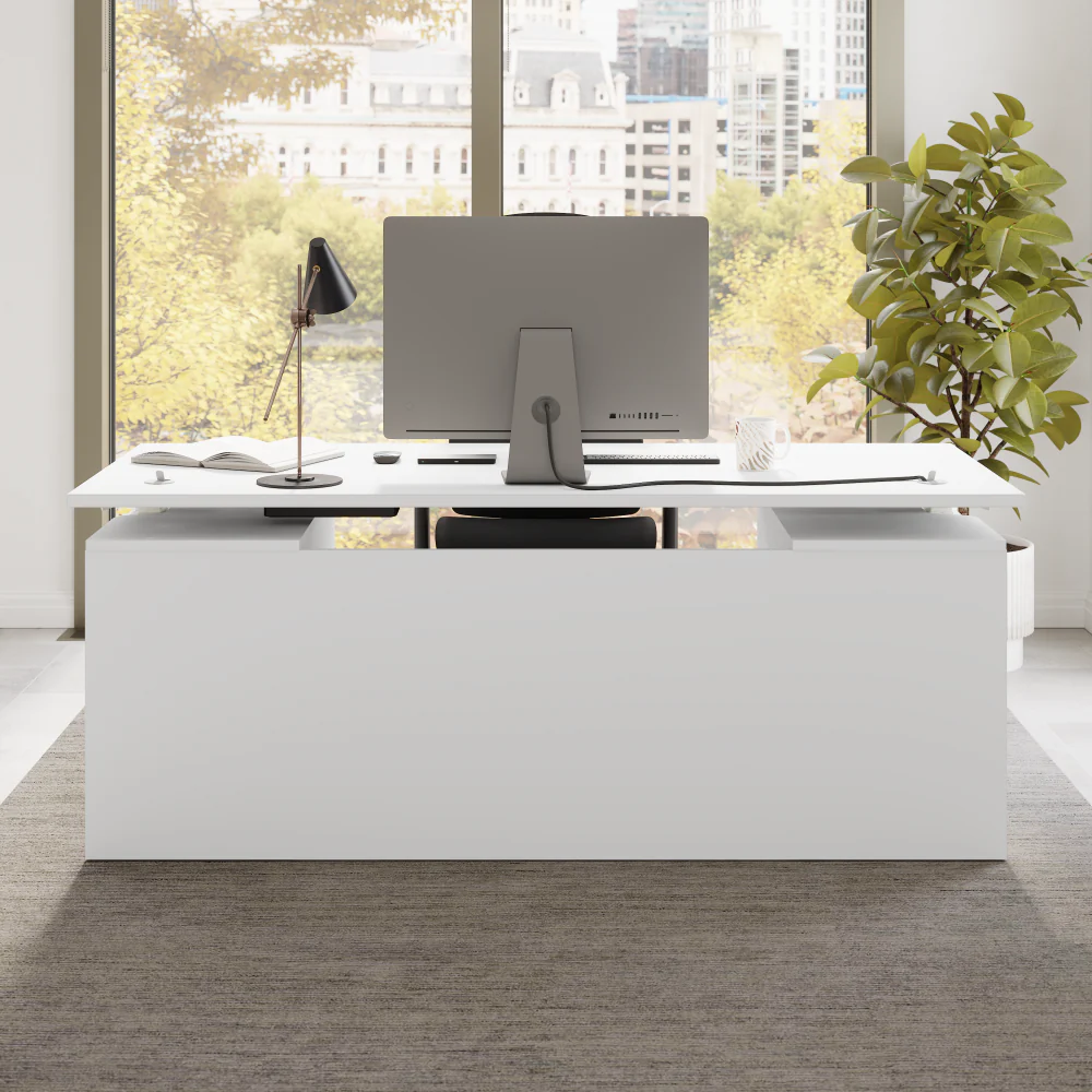 Stratus 72W x 30D Electric Standing Desk with Drawers and Modesty Panel - Image 20