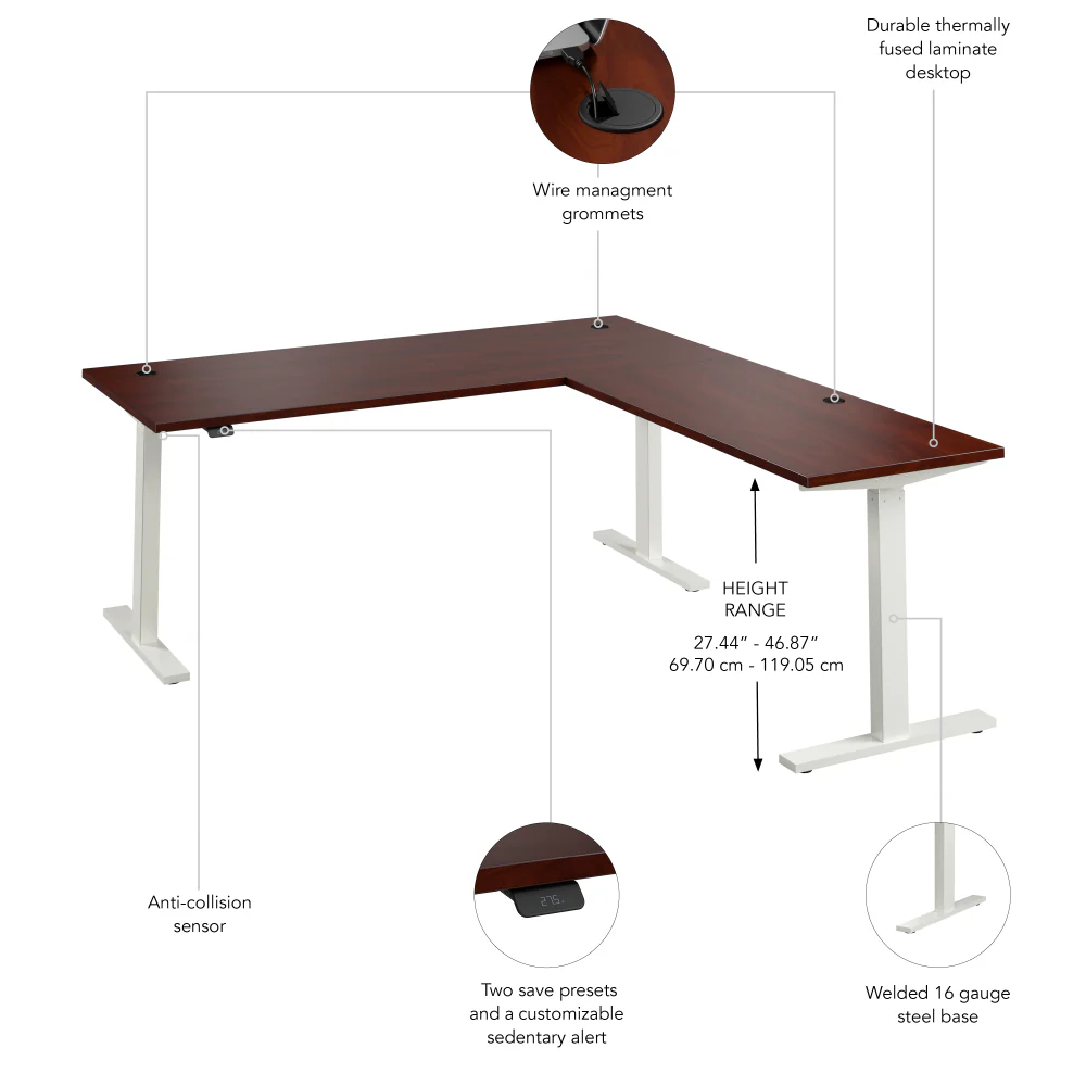 Move 60 Series 72W Height Adjustable L Shaped Standing Desk - Image 18