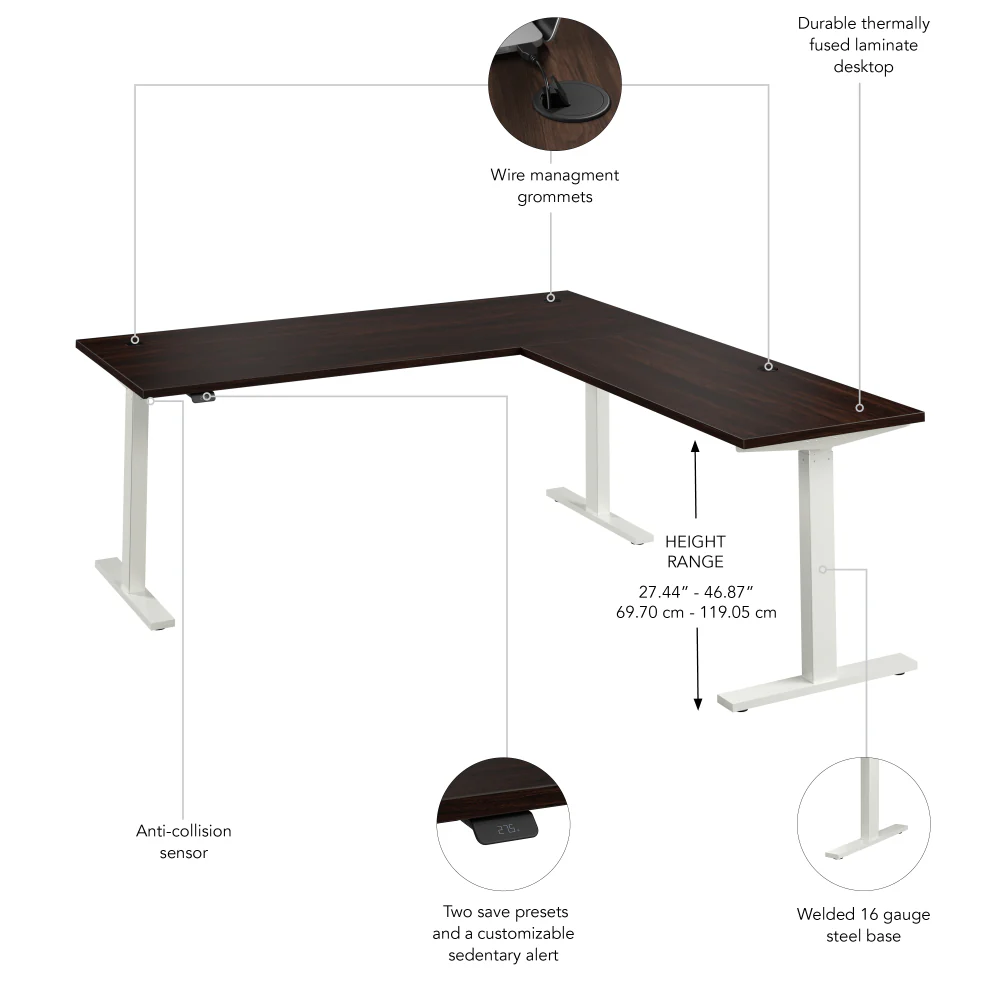 Move 60 Series 72W Height Adjustable L Shaped Standing Desk - Image 24