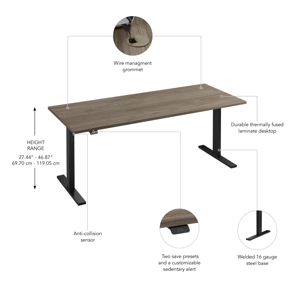 Move 60 Series 72W x 30D Electric Height Adjustable Standing Desk - Image 36