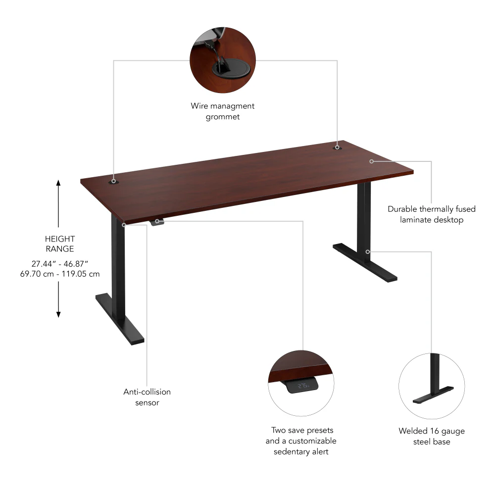 Move 60 Series 72W x 30D Electric Height Adjustable Standing Desk - Image 42