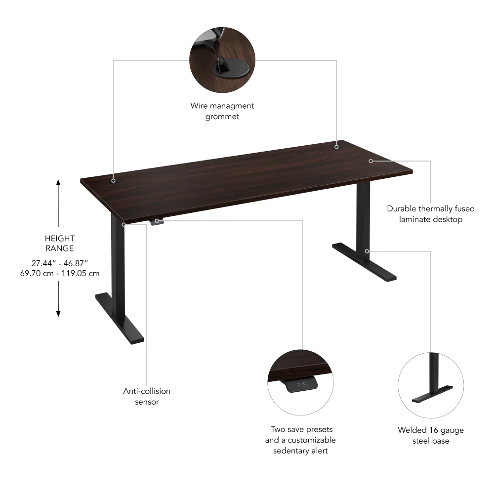 Move 60 Series 72W x 30D Electric Height Adjustable Standing Desk - Image 6