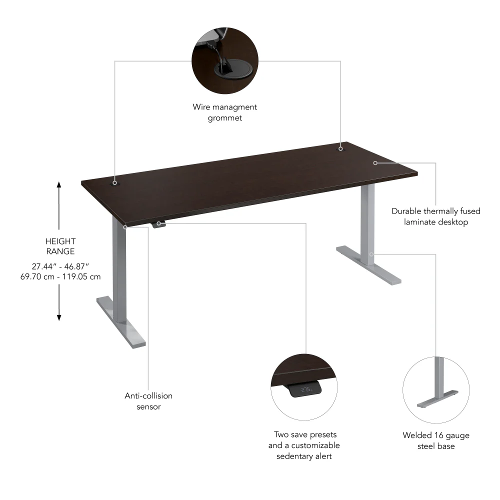 72W x 30D Height Adjustable Standing Desk - Image 36