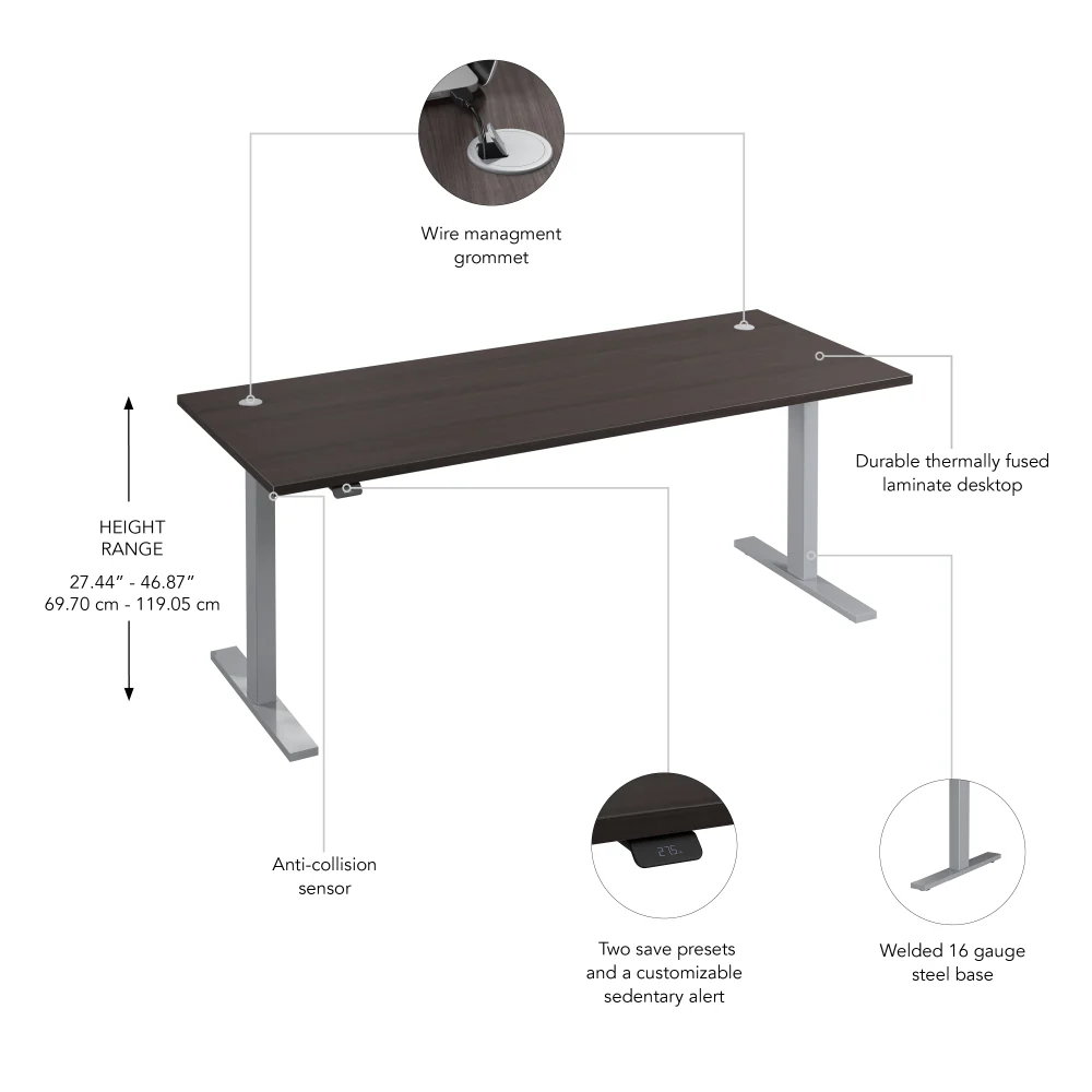 72W x 30D Height Adjustable Standing Desk - Image 42