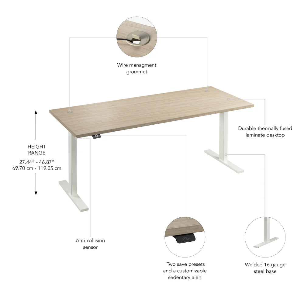 Move 60 Series 72W x 30D Electric Height Adjustable Standing Desk - Image 24