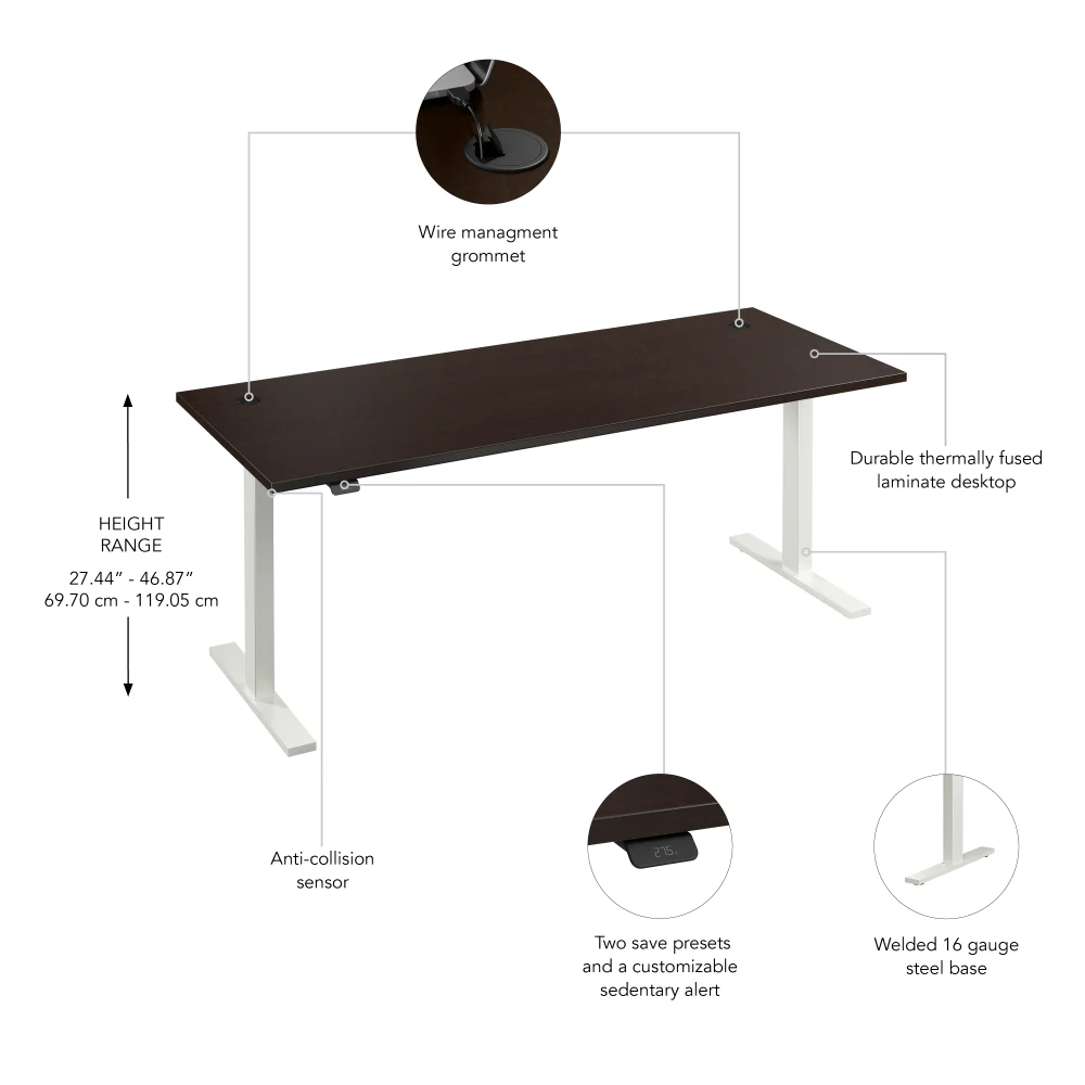 Move 60 Series 72W x 30D Electric Height Adjustable Standing Desk - Image 42