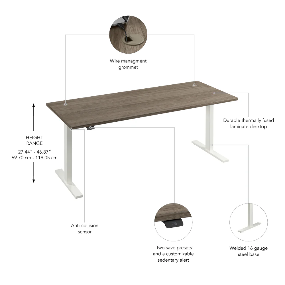 Move 60 Series 72W x 30D Electric Height Adjustable Standing Desk - Image 6