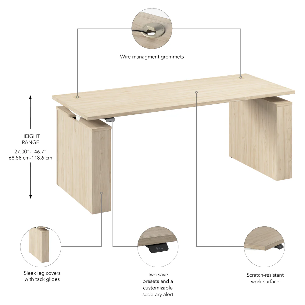 Stratus 72W x 30D Electric Height Adjustable Standing Desk - Image 21