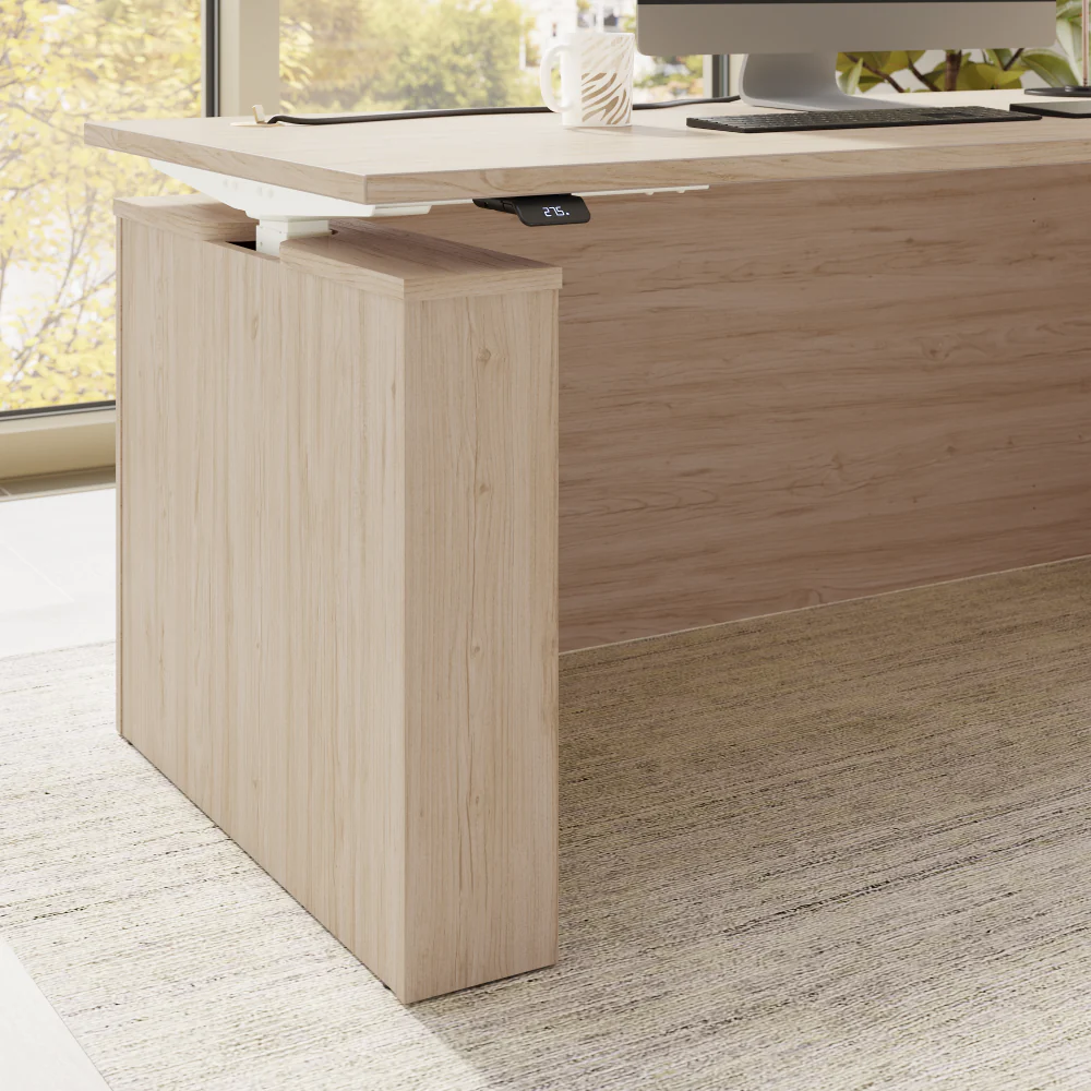 Stratus 72W x 30D Electric Height Adjustable Standing Desk with Modesty Panel - Image 11