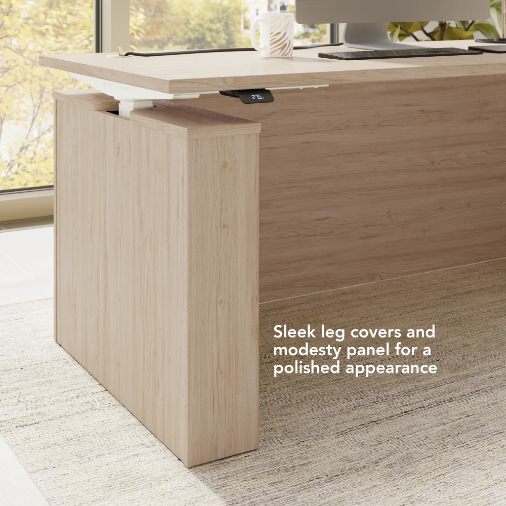Stratus 72W x 30D Electric Height Adjustable Standing Desk with Modesty Panel - Image 12