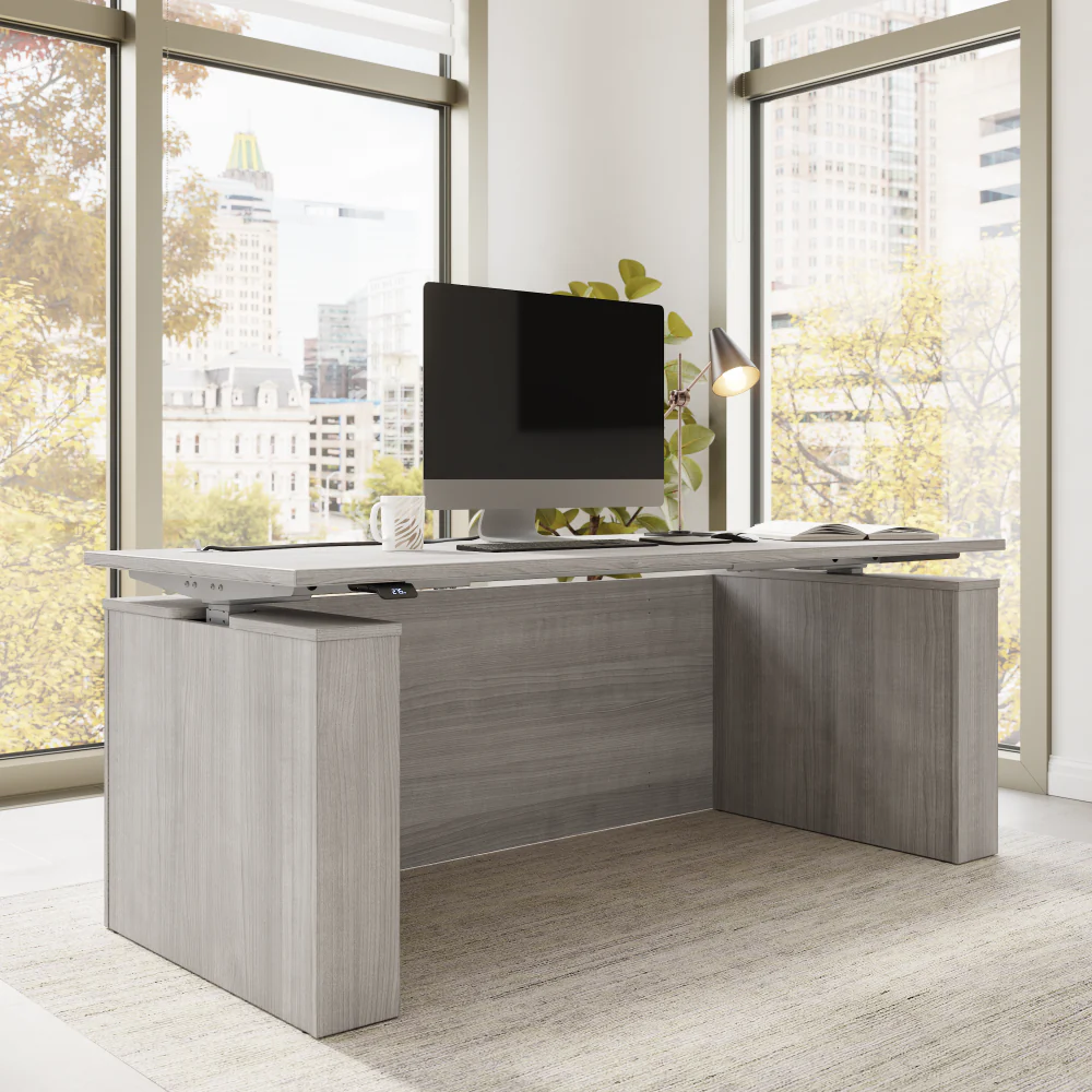 Stratus 72W x 30D Electric Height Adjustable Standing Desk with Modesty Panel - Image 17