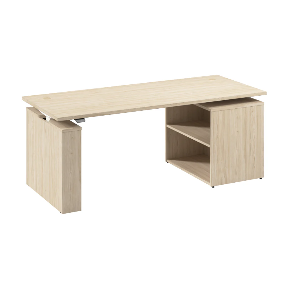 Stratus 72W x 30D Electric Height Adjustable Standing Desk with Bookcase - Image 15