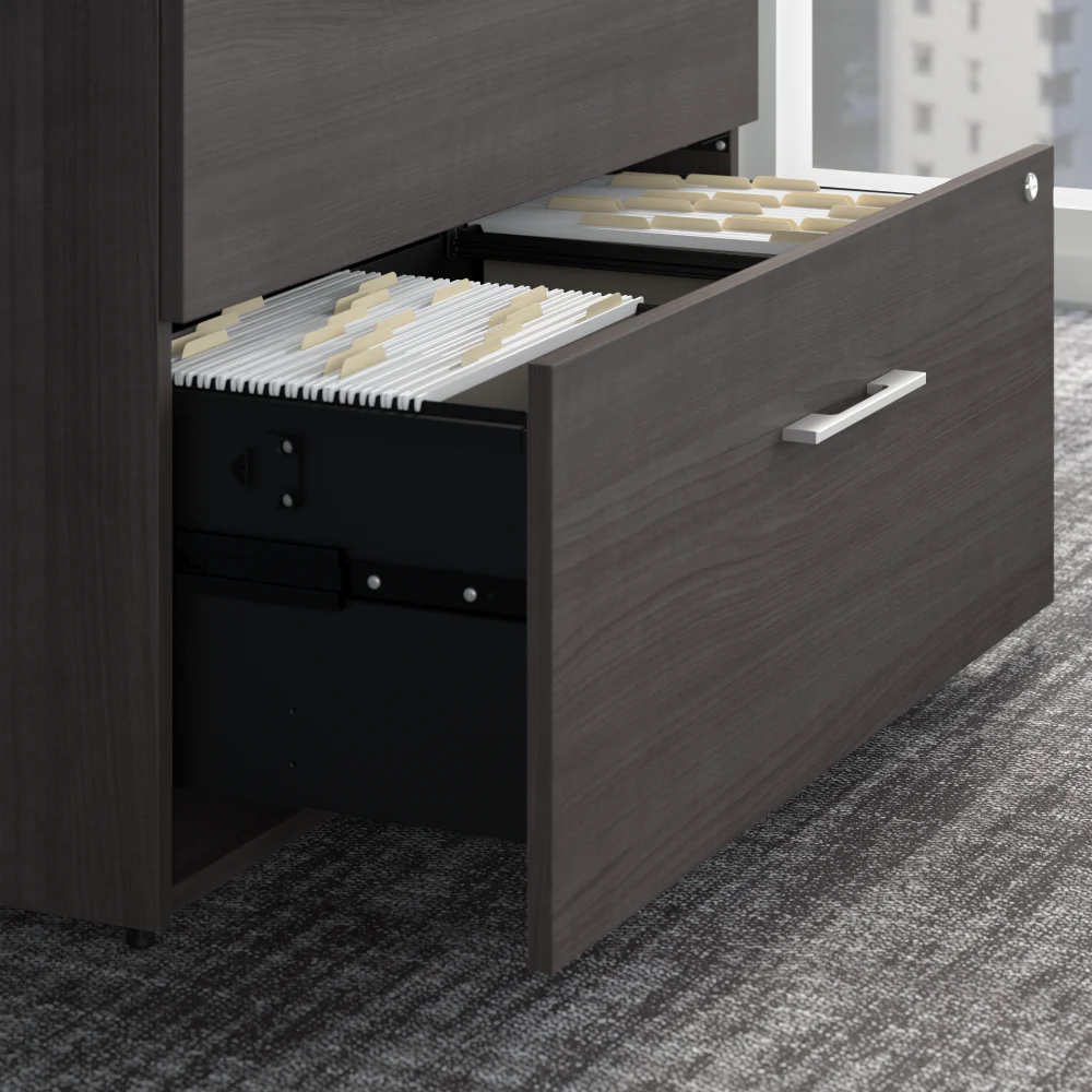 Office 500 72W Height Adjustable Standing Desk with Storage and Bookcase - Image 16