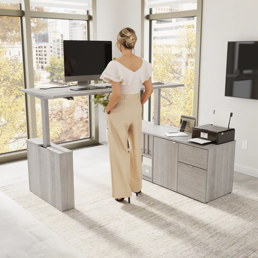 Stratus 72W x 30D Electric Height Adjustable Standing Desk with Storage - Image 16