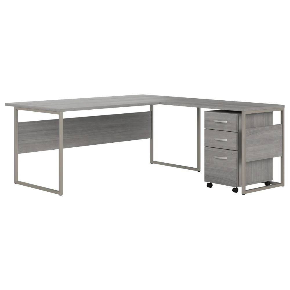 Hybrid 72W x 30D L Shaped Table Desk with Mobile File Cabinet - Image 15