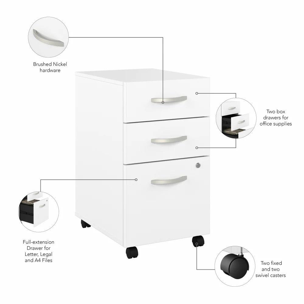 Hybrid 72W x 30D L Shaped Table Desk with Mobile File Cabinet - Image 36